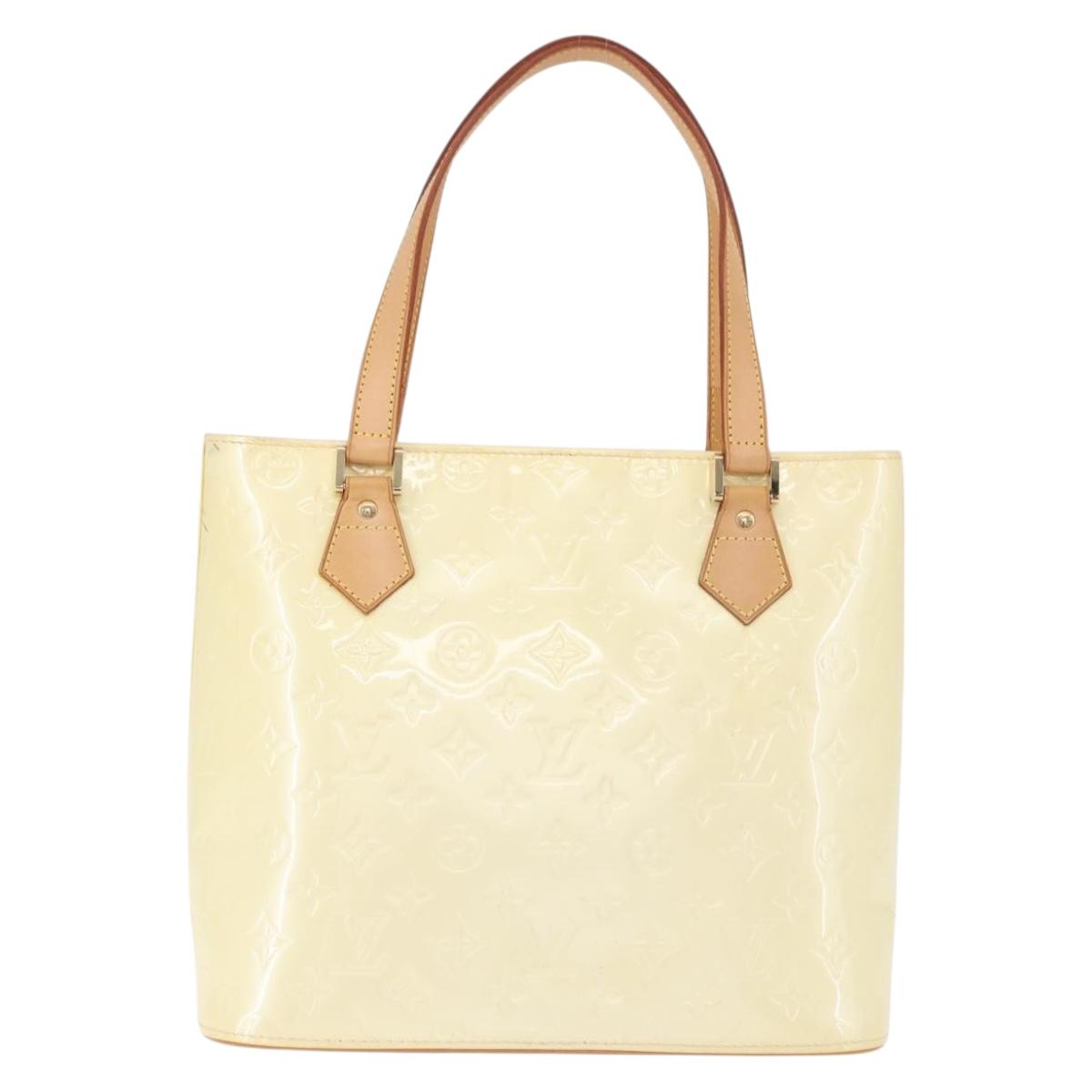 LOUIS VUITTON Monogram Vernis Houston Hand Bag Perle M91342 LV Auth ka5324A