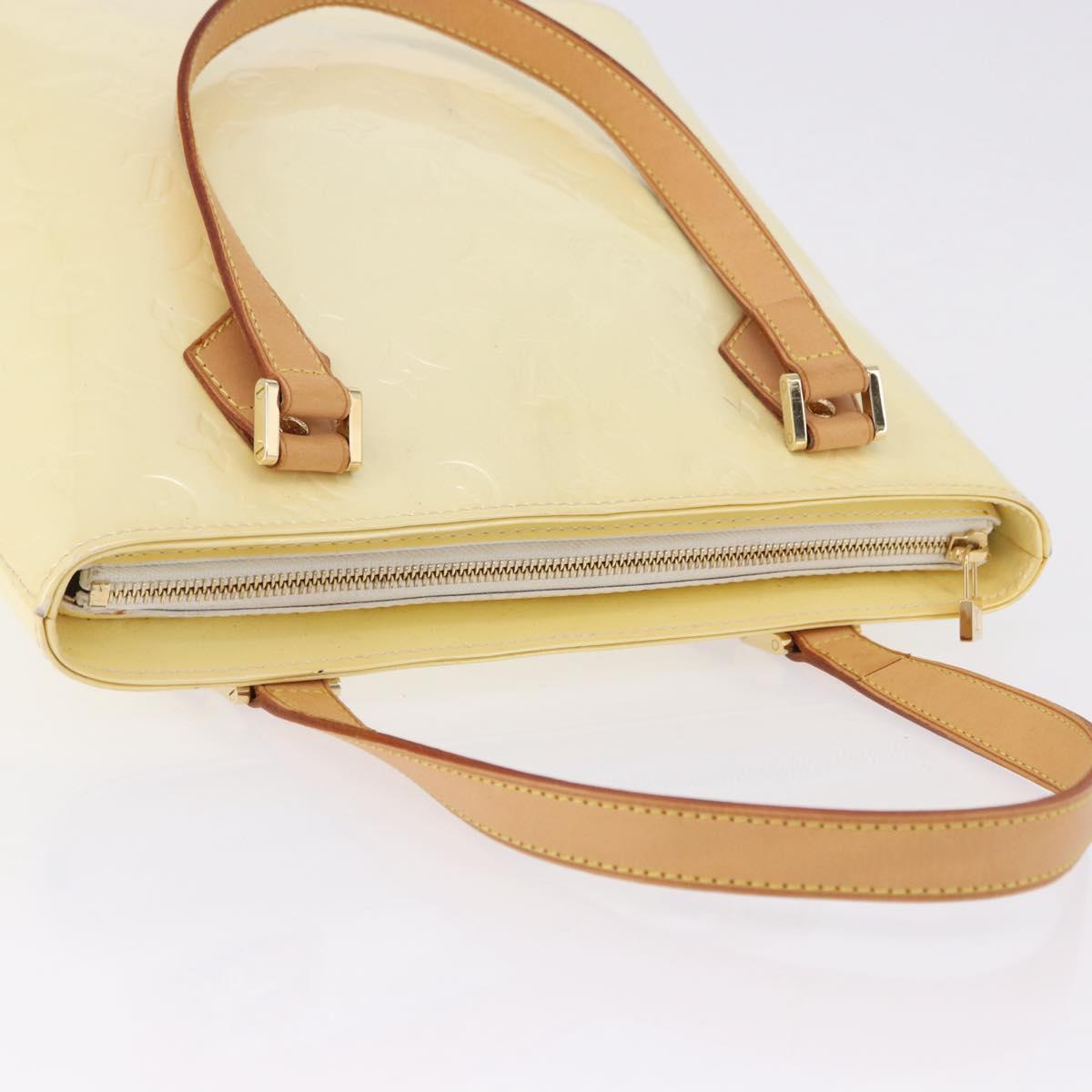 LOUIS VUITTON Monogram Vernis Houston Hand Bag Perle M91342 LV Auth ka5324A