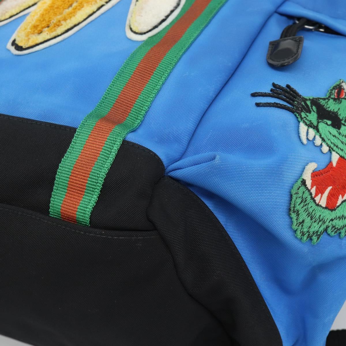 GUCCI Backpack Canvas Blue Black 429037 Auth ka5328A