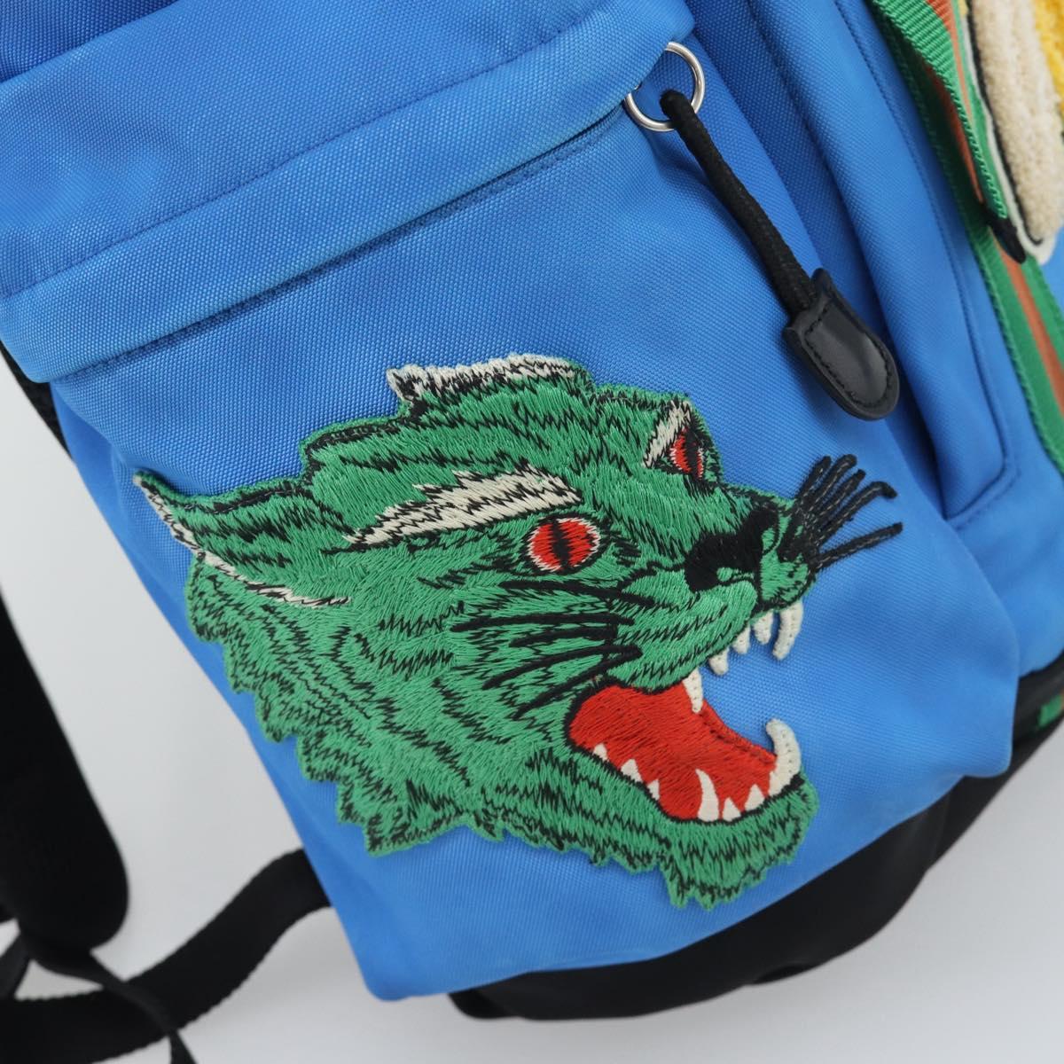 GUCCI Backpack Canvas Blue Black 429037 Auth ka5328A