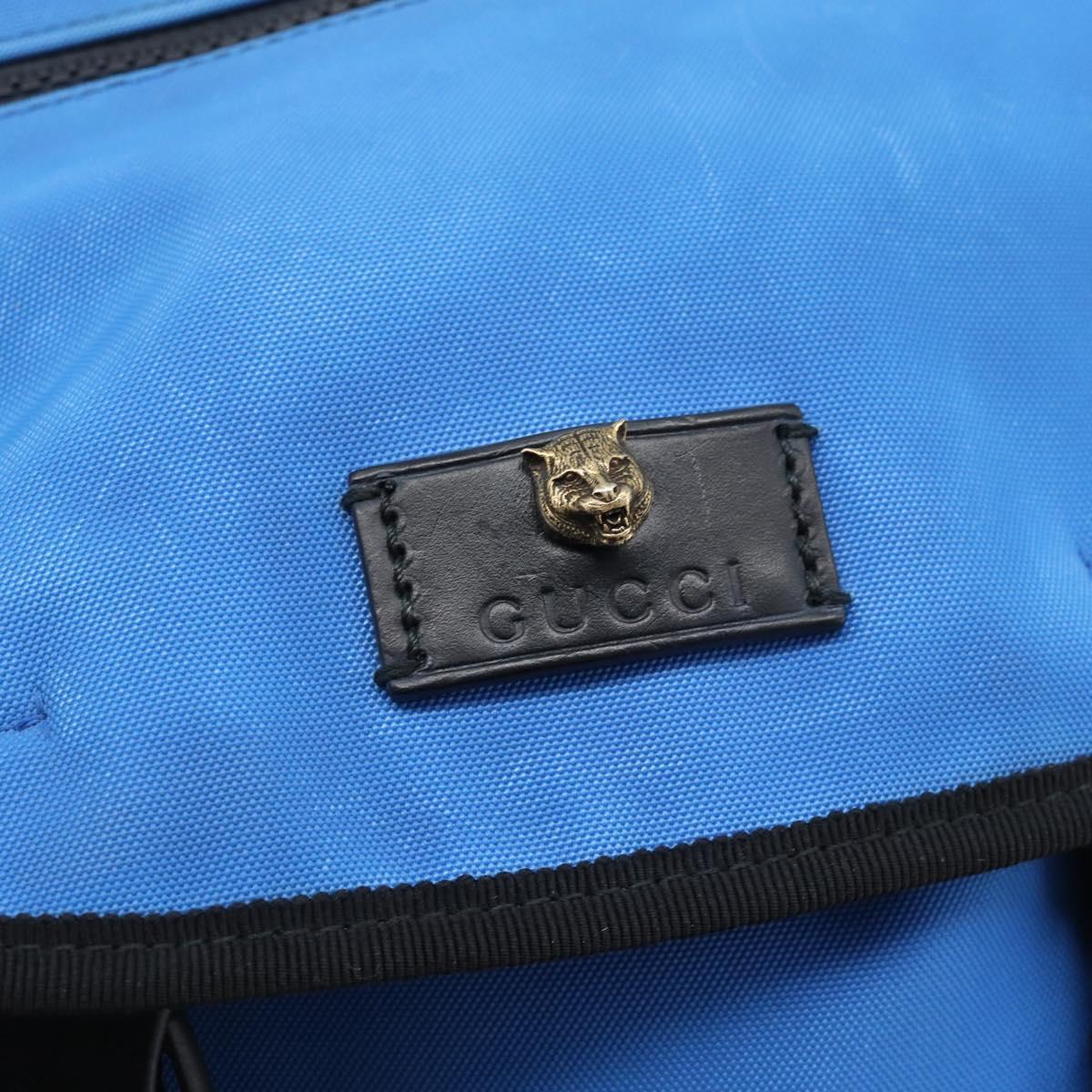 GUCCI Backpack Canvas Blue Black 429037 Auth ka5328A