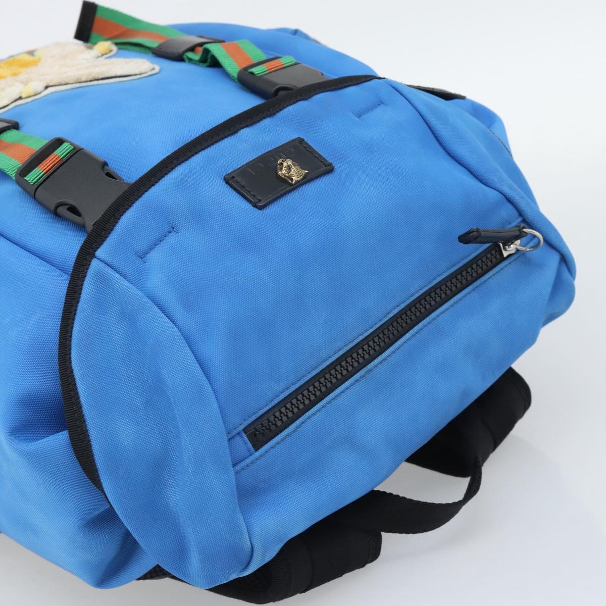 GUCCI Backpack Canvas Blue Black 429037 Auth ka5328A
