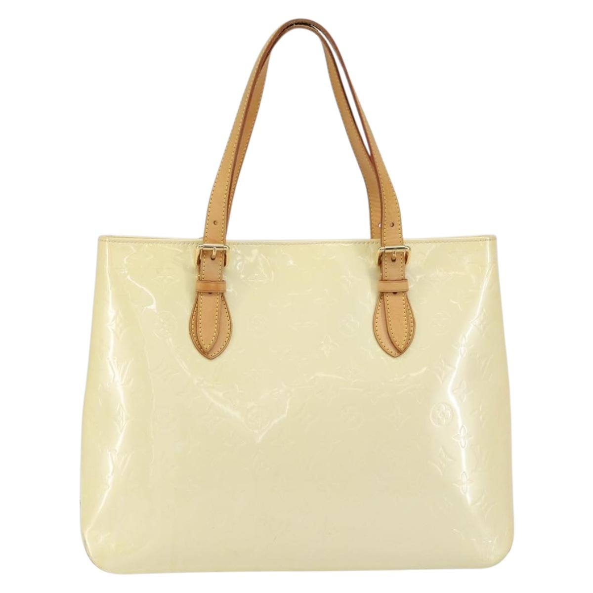 LOUIS VUITTON Monogram Vernis Brentwood Shoulder Bag Perle M91512 LV Auth ka533