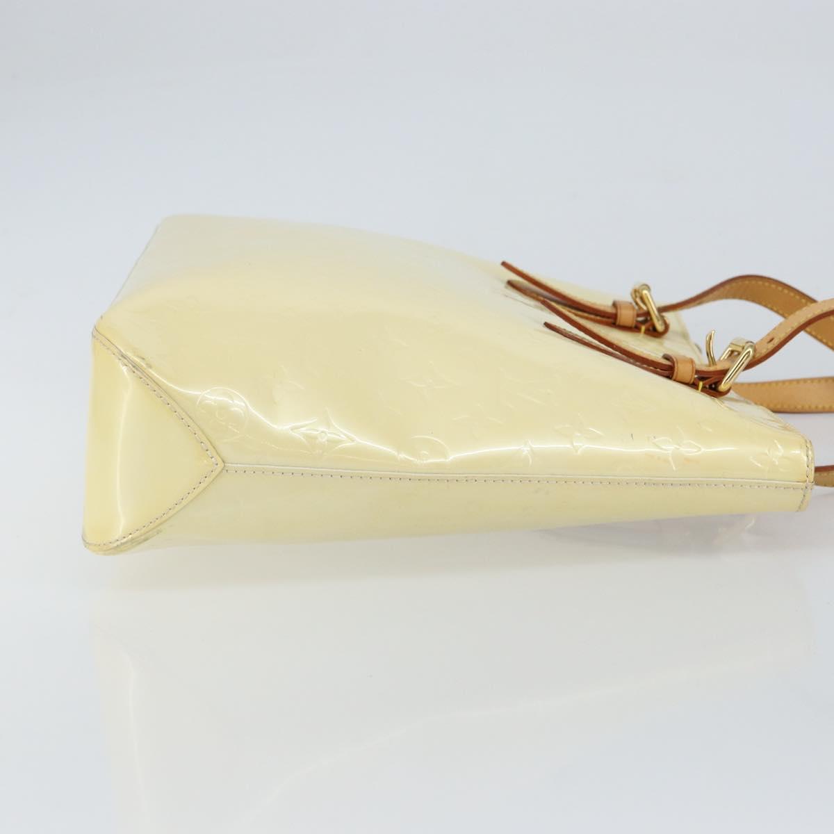 LOUIS VUITTON Monogram Vernis Brentwood Shoulder Bag Perle M91512 LV Auth ka533