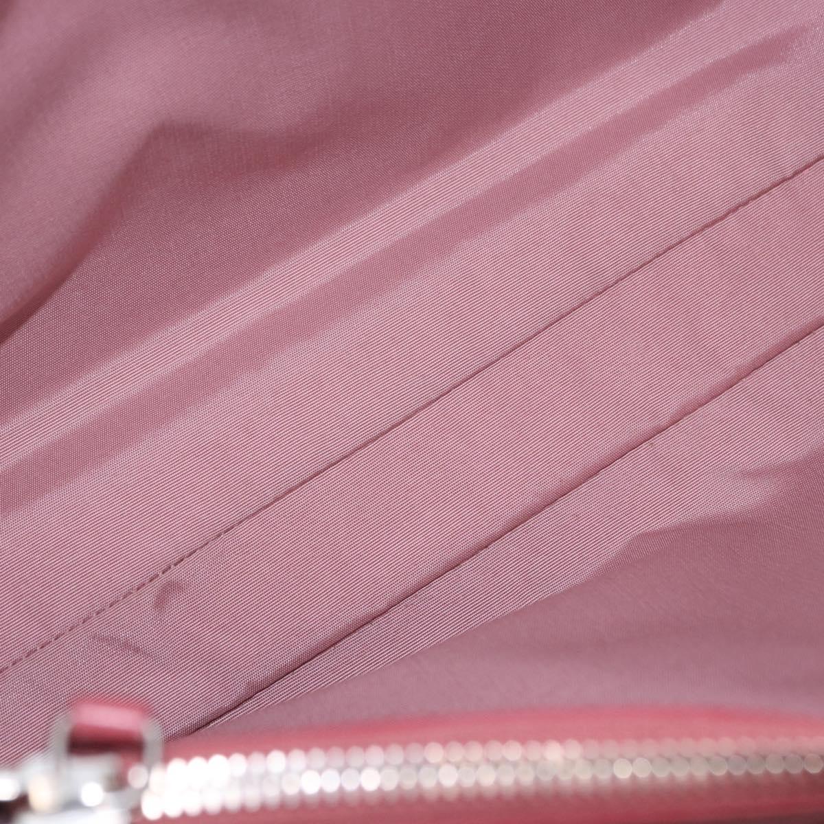 Christian Dior Canage Hand Bag Lamb Skin Pink Silver Auth ka5330V