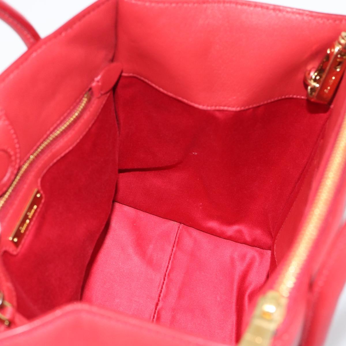Miu Miu Tote Bag Leather 2way Red Gold Tone Auth ka5333V