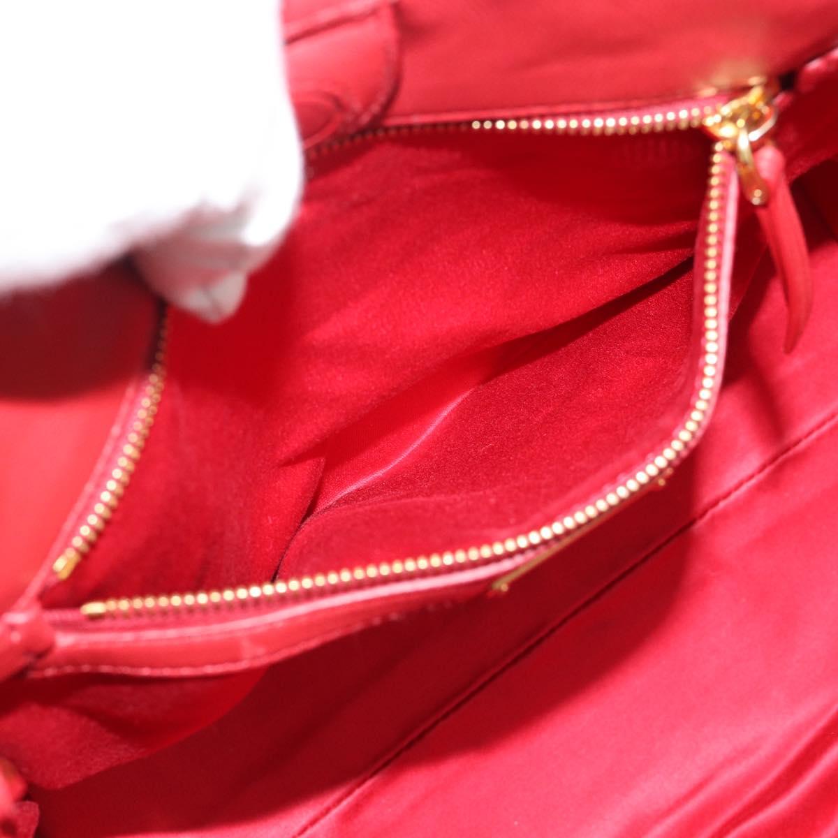 Miu Miu Tote Bag Leather 2way Red Gold Tone Auth ka5333V