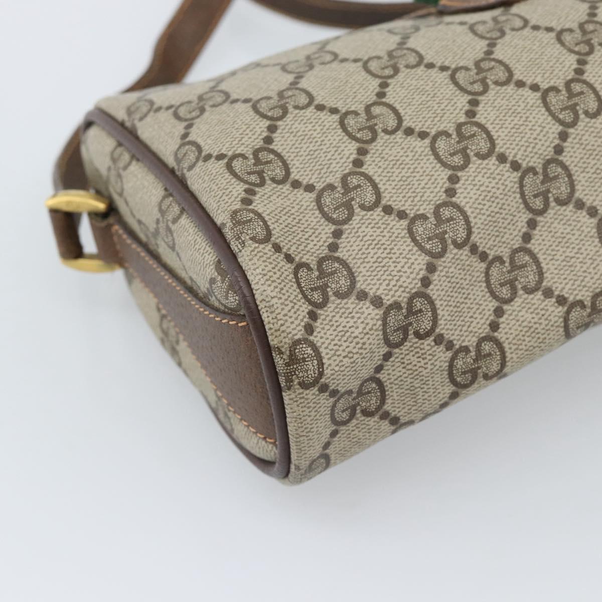 GUCCI GG Supreme Web Sherry Line Shoulder Bag PVC Beige 89 02 018 Auth ka5334