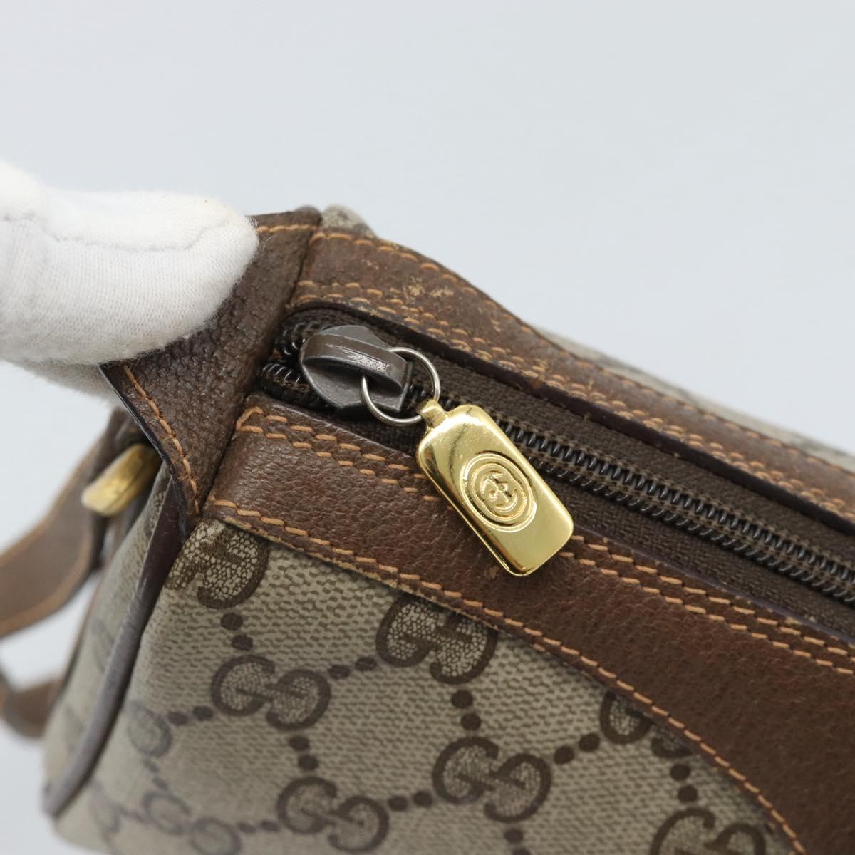 GUCCI GG Supreme Web Sherry Line Shoulder Bag PVC Beige 89 02 018 Auth ka5334