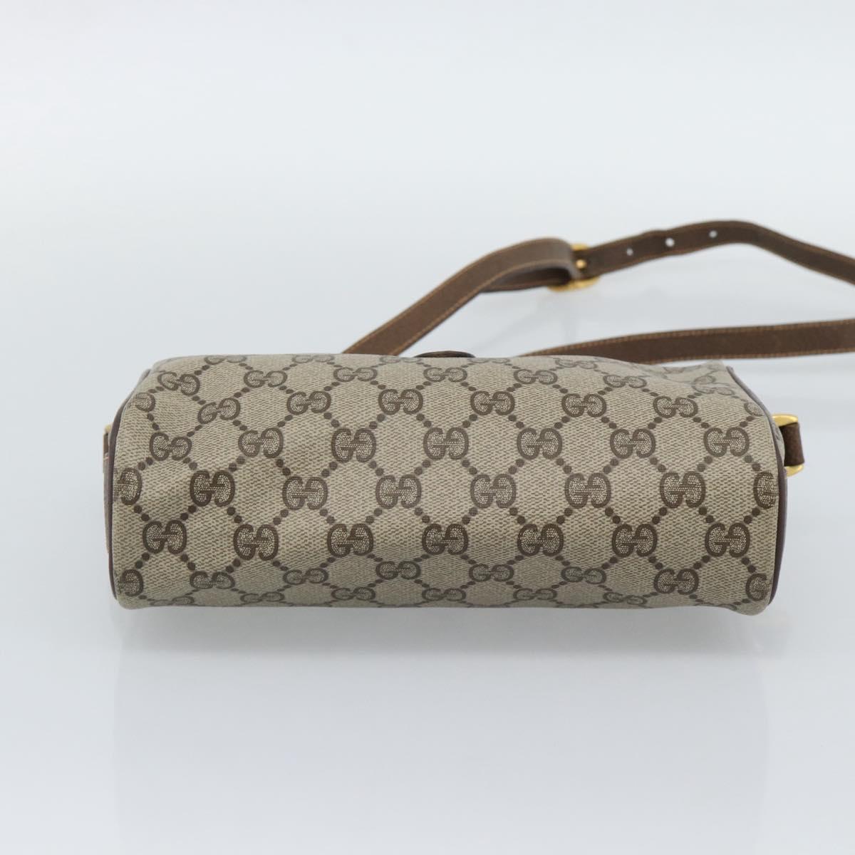 GUCCI GG Supreme Web Sherry Line Shoulder Bag PVC Beige 89 02 018 Auth ka5334