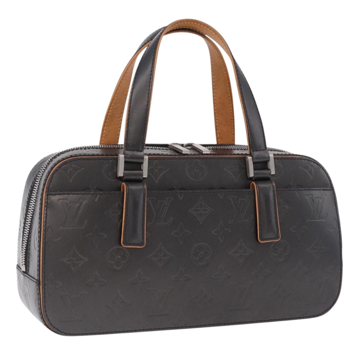 LOUIS VUITTON Monogram Mat Shelton Hand Bag Black M55172 LV Auth ka5335A