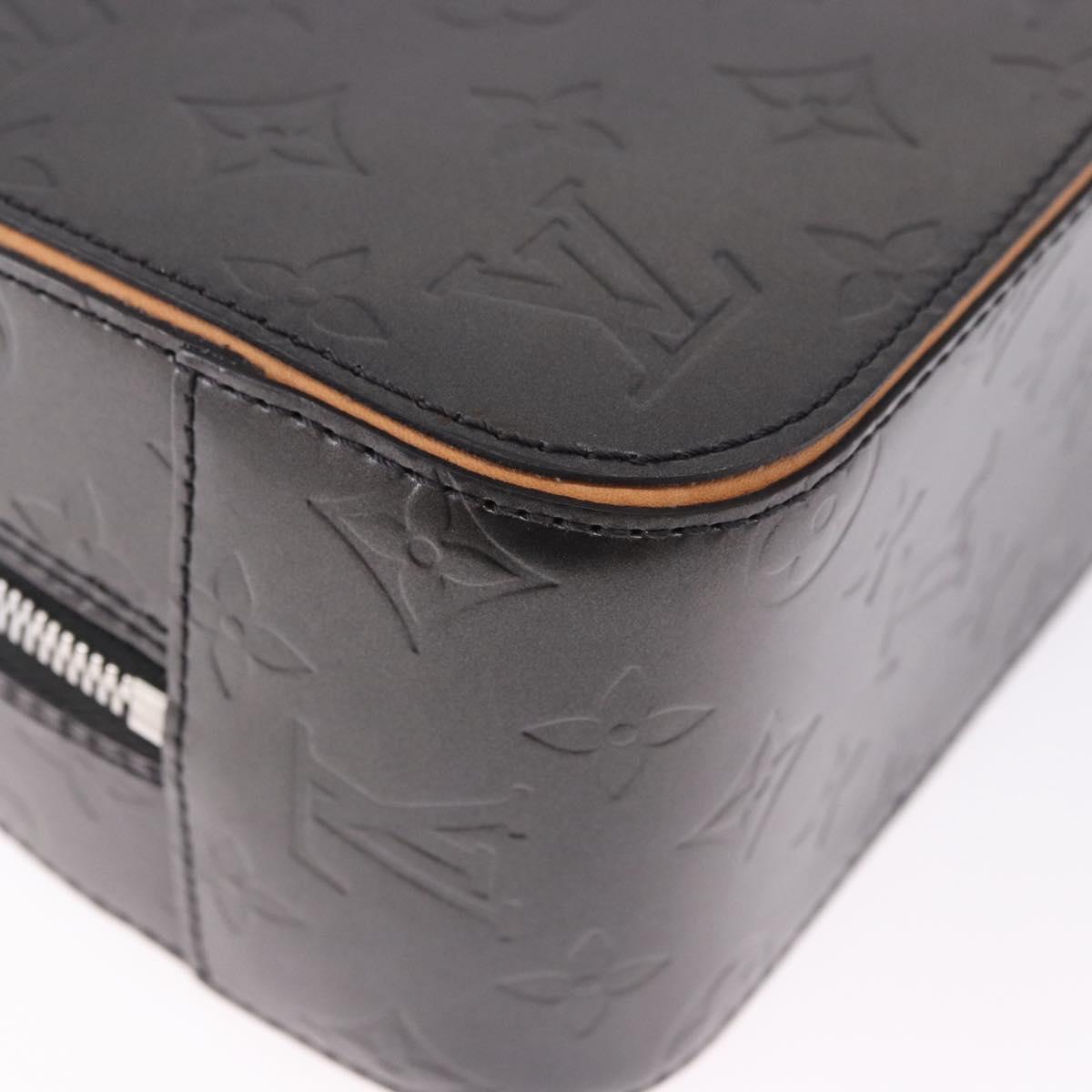 LOUIS VUITTON Monogram Mat Shelton Hand Bag Black M55172 LV Auth ka5335A