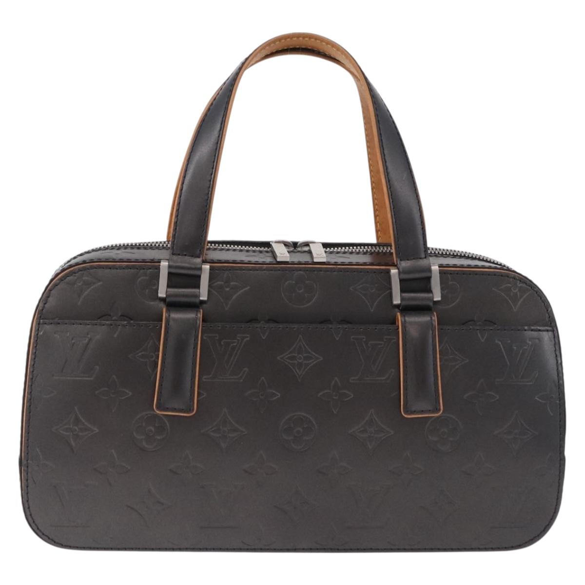 LOUIS VUITTON Monogram Mat Shelton Hand Bag Black M55172 LV Auth ka5335A