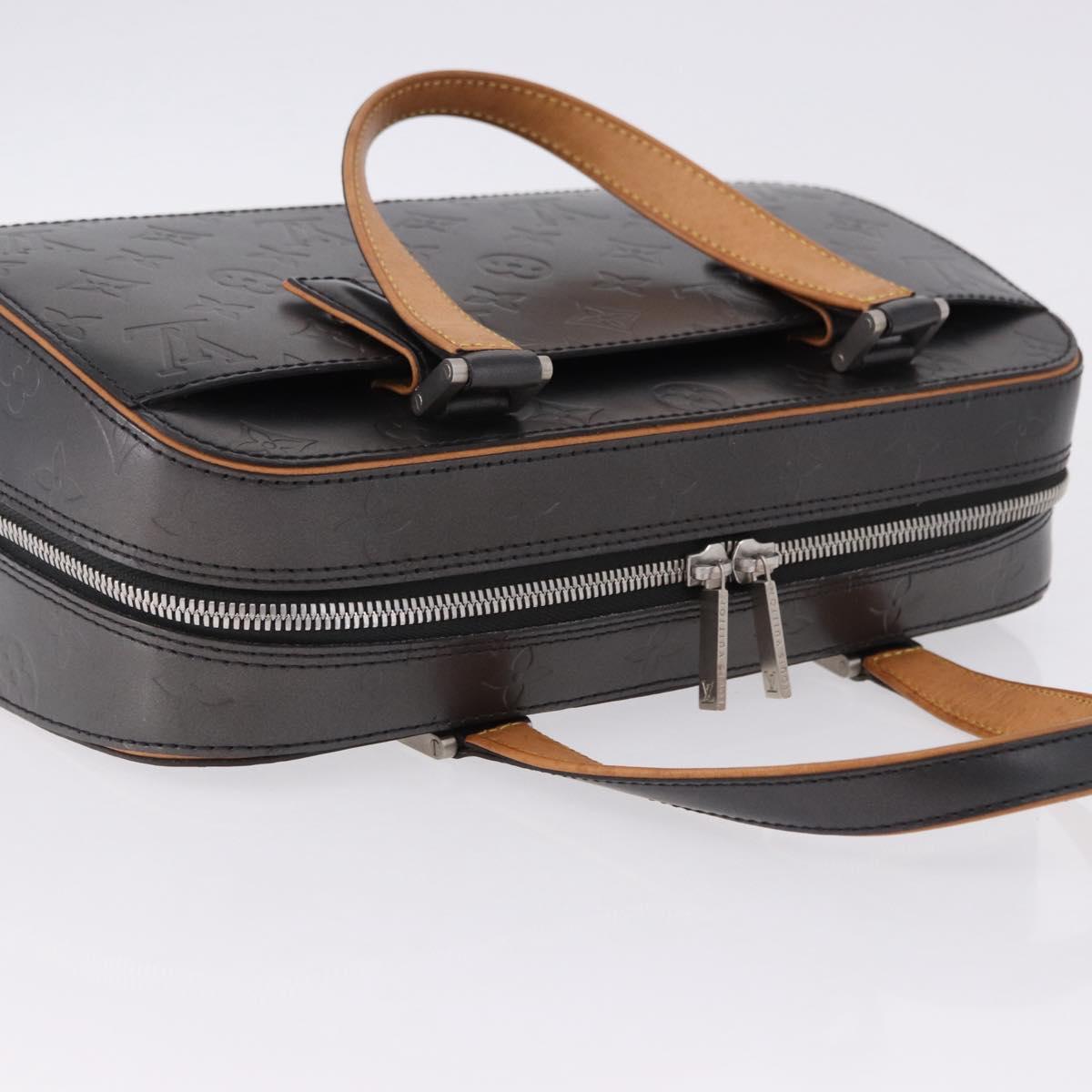 LOUIS VUITTON Monogram Mat Shelton Hand Bag Black M55172 LV Auth ka5335A