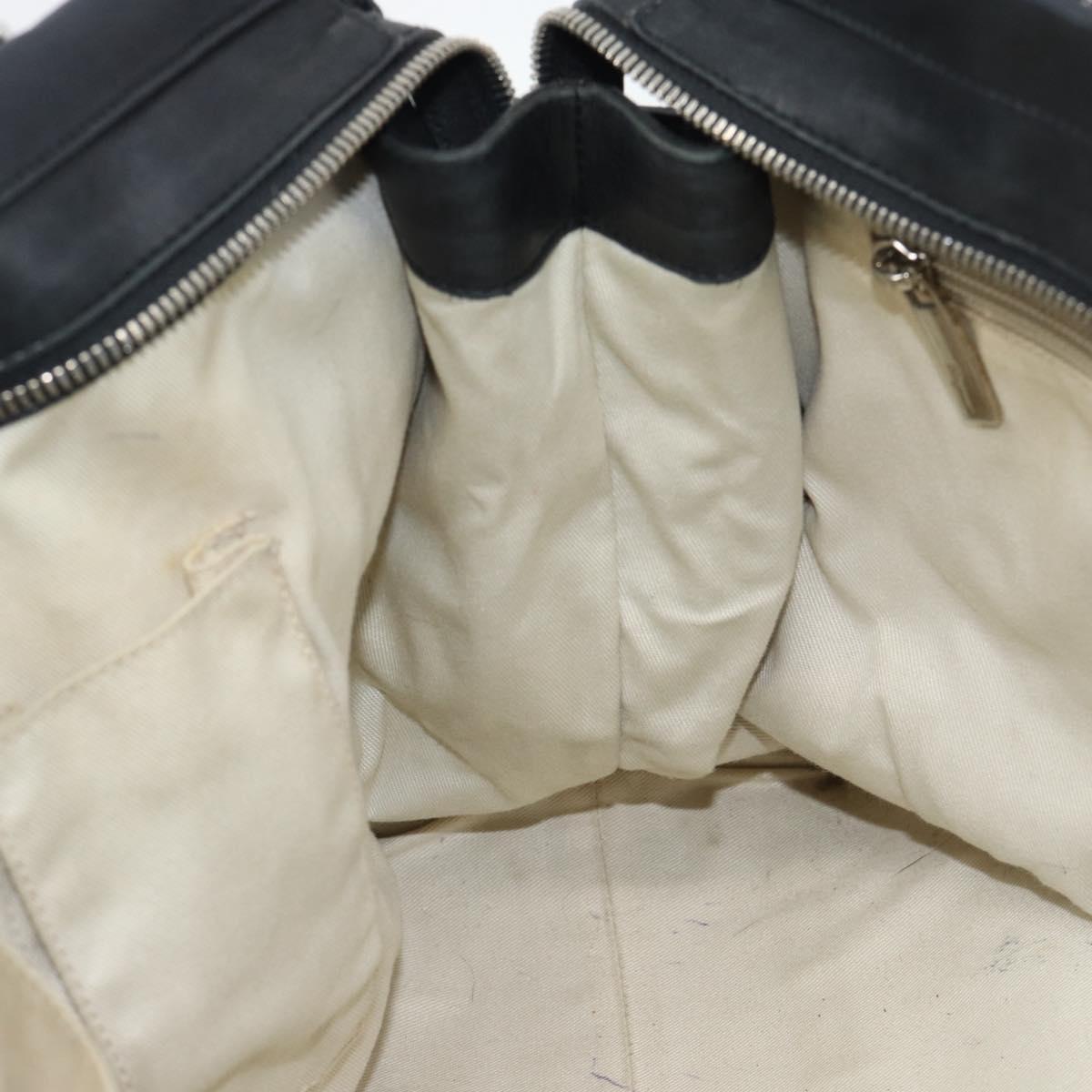 Salvatore Ferragamo Gancini Tote Bag Leather Black Silver Auth ka5338A