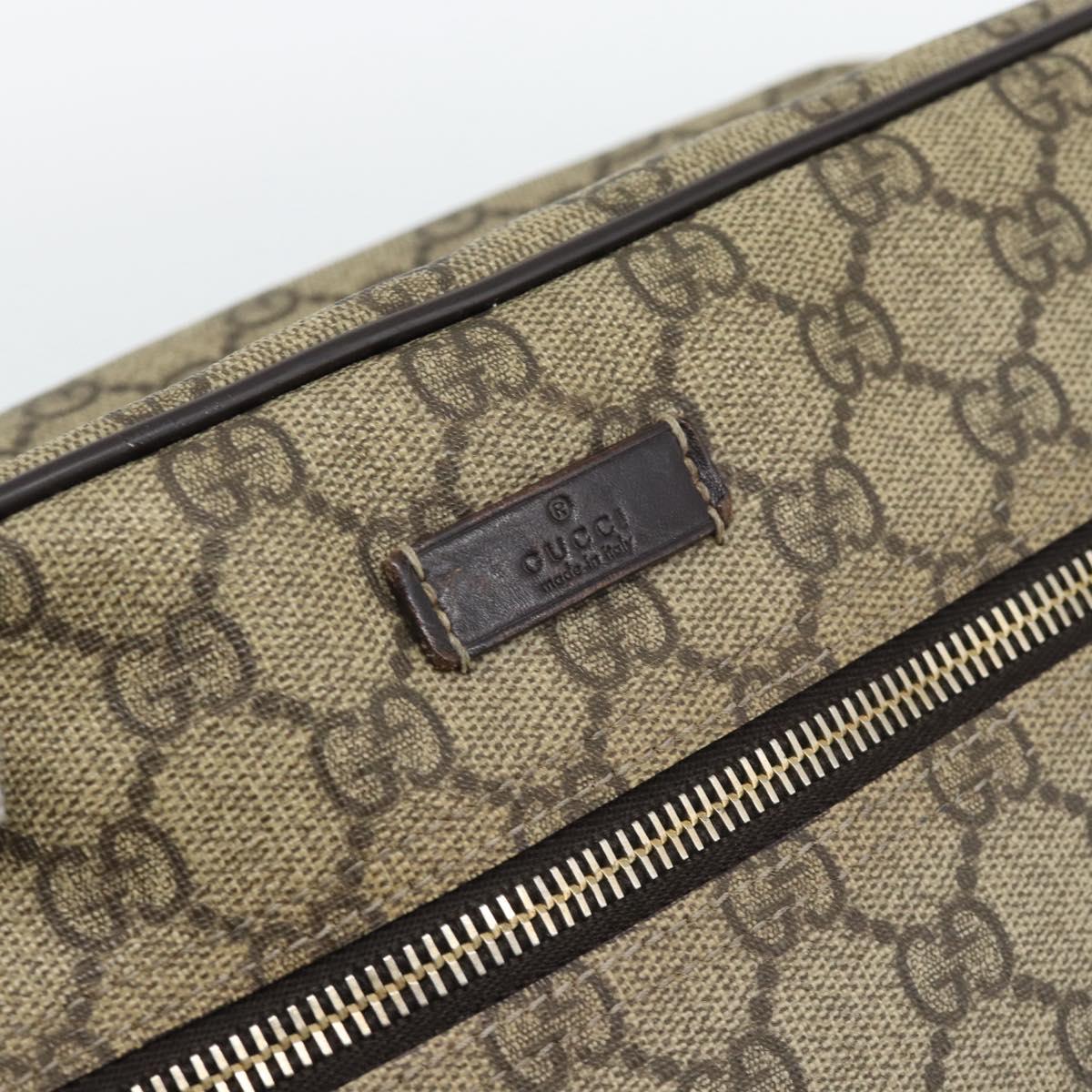 GUCCI GG Supreme Shoulder Bag PVC Leather Beige Gold Tone 211107 Auth ka5339