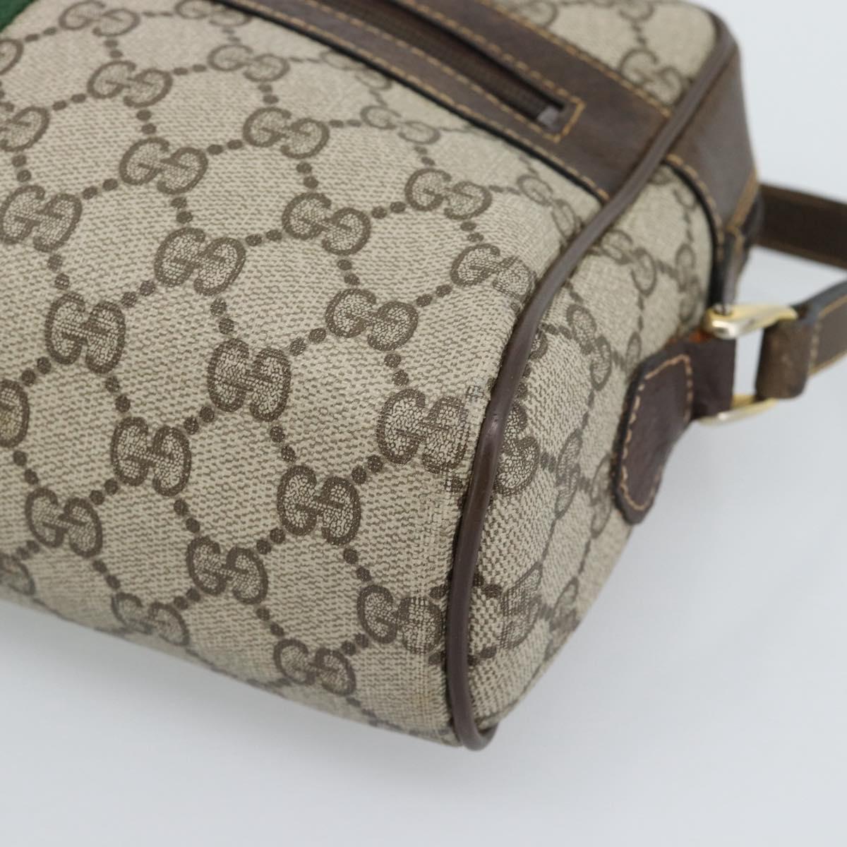 GUCCI GG Supreme Web Sherry Line Shoulder Bag PVC Beige 001 4071 5 Auth ka5341