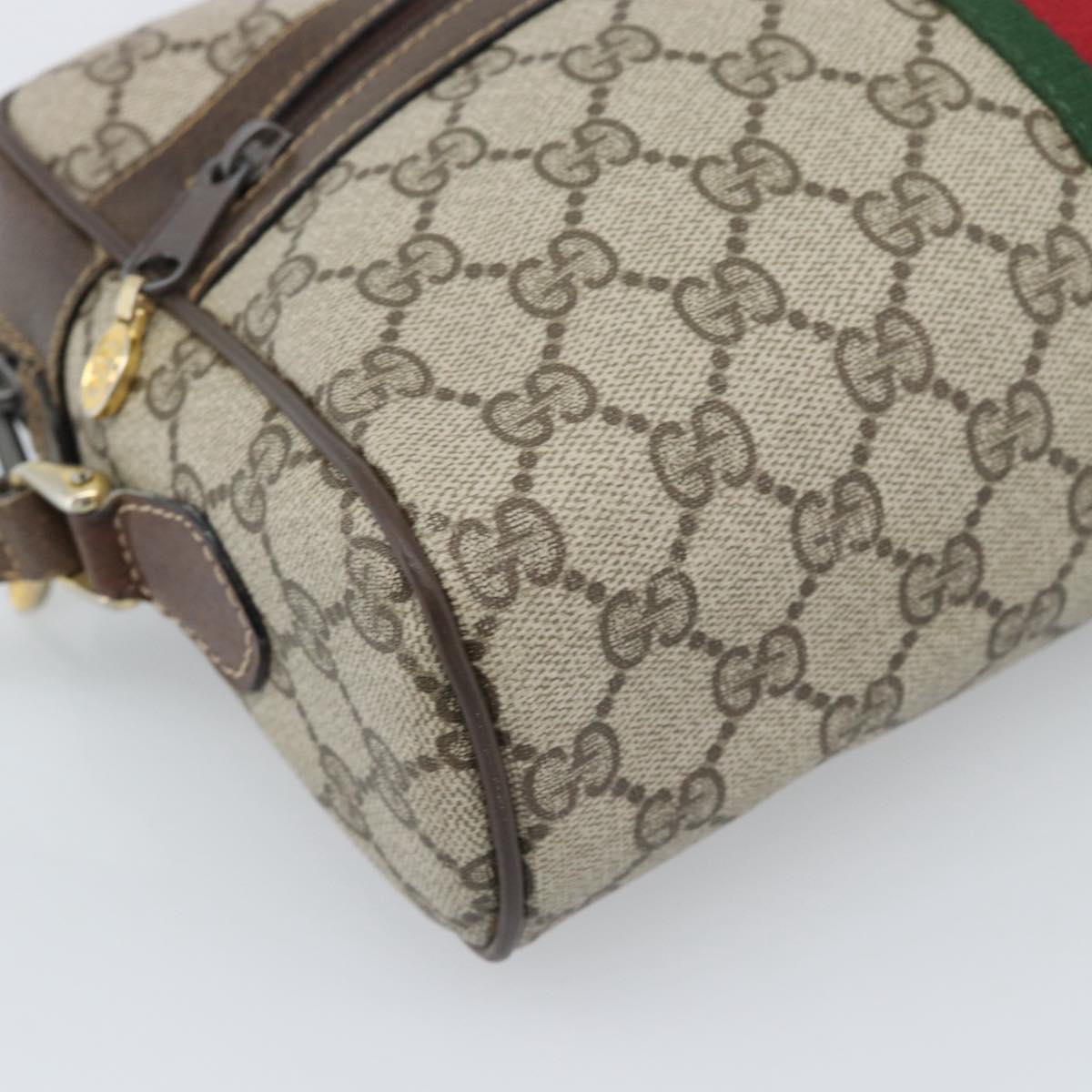 GUCCI GG Supreme Web Sherry Line Shoulder Bag PVC Beige 001 4071 5 Auth ka5341