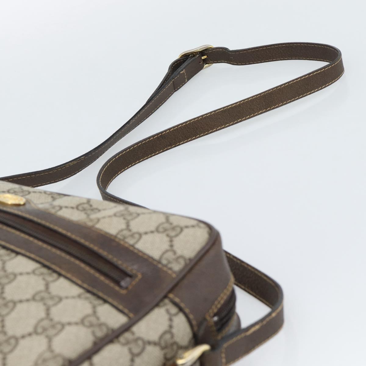 GUCCI GG Supreme Web Sherry Line Shoulder Bag PVC Beige 001 4071 5 Auth ka5341