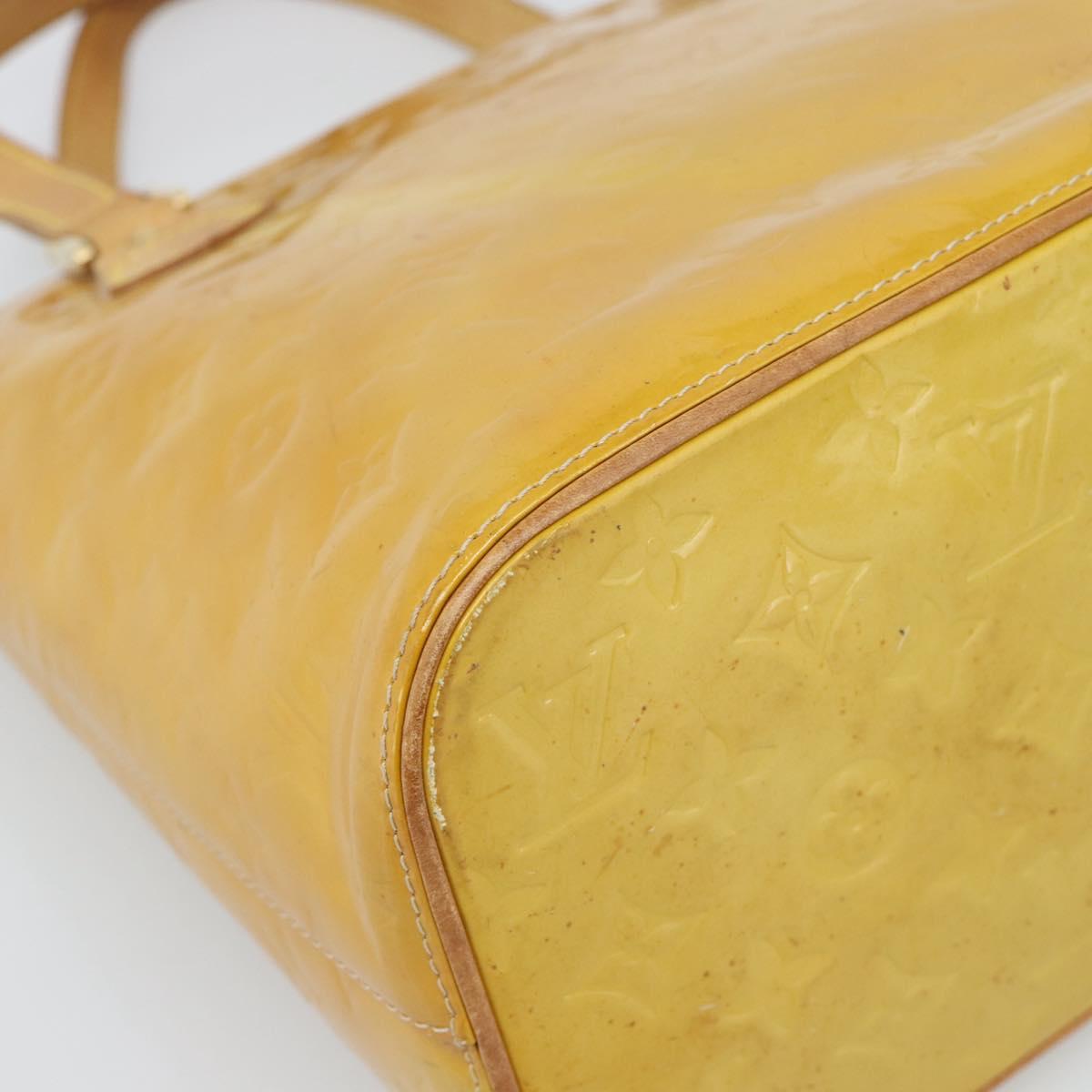 LOUIS VUITTON Monogram Vernis Houston Hand Bag Beige M91004 LV Auth ka5342