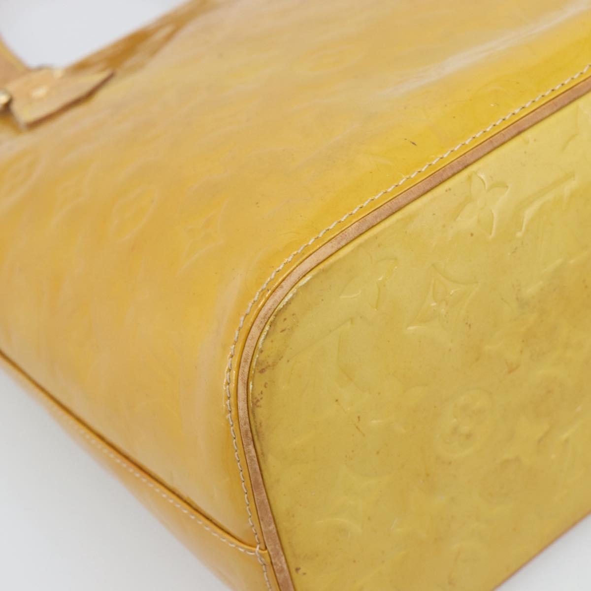 LOUIS VUITTON Monogram Vernis Houston Hand Bag Beige M91004 LV Auth ka5342