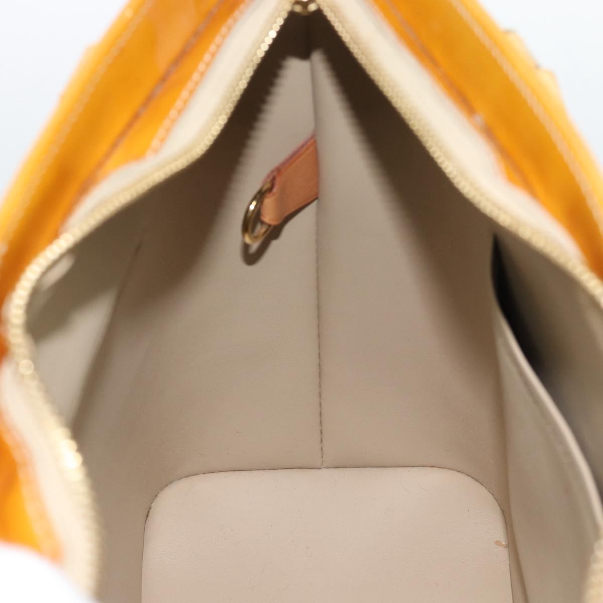 LOUIS VUITTON Monogram Vernis Houston Hand Bag Beige M91004 LV Auth ka5342