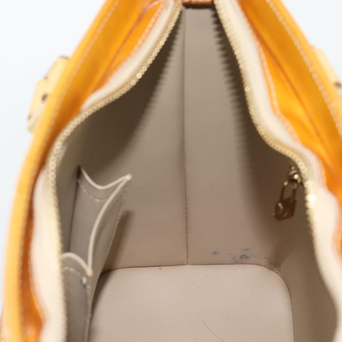 LOUIS VUITTON Monogram Vernis Houston Hand Bag Beige M91004 LV Auth ka5342