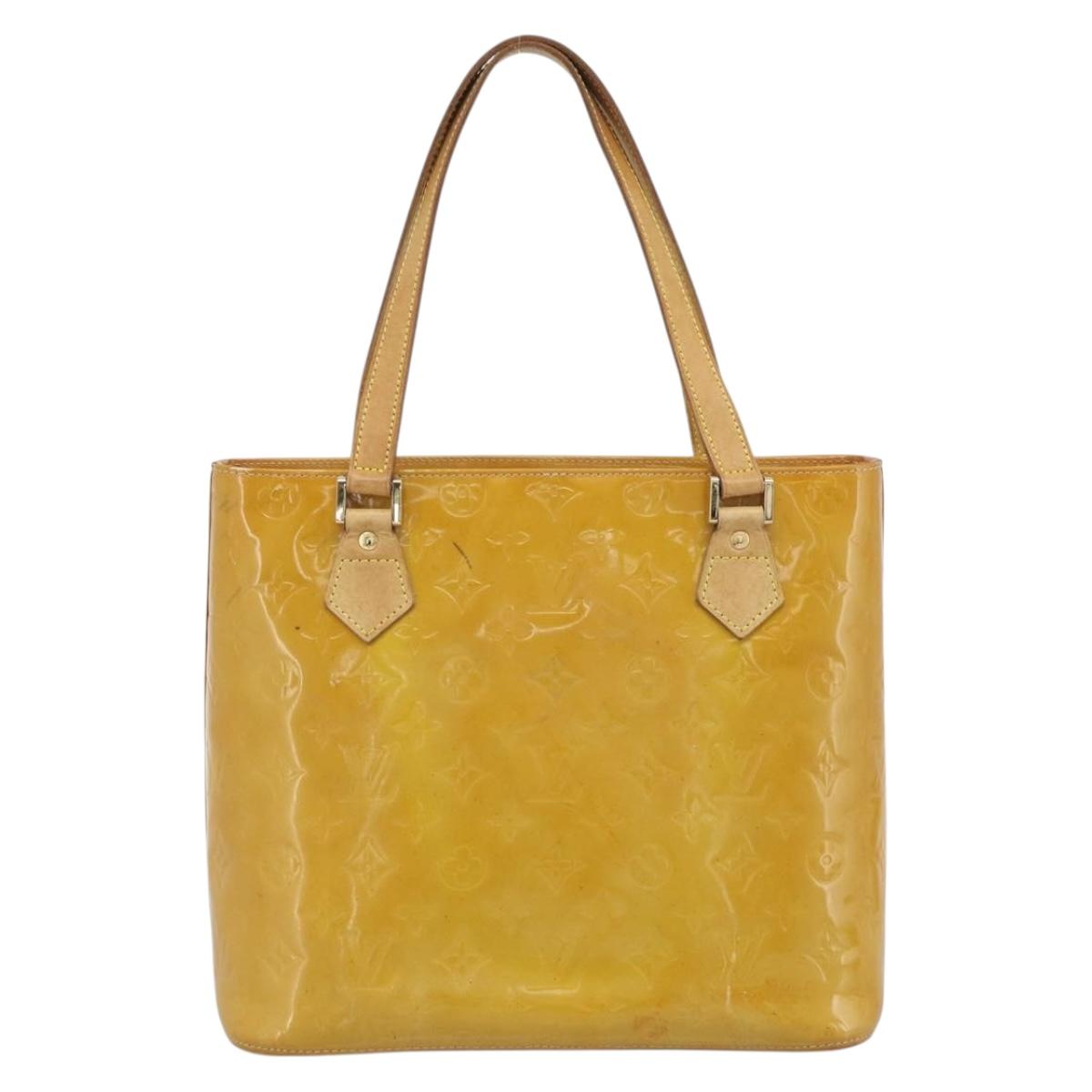 LOUIS VUITTON Monogram Vernis Houston Hand Bag Beige M91004 LV Auth ka5342