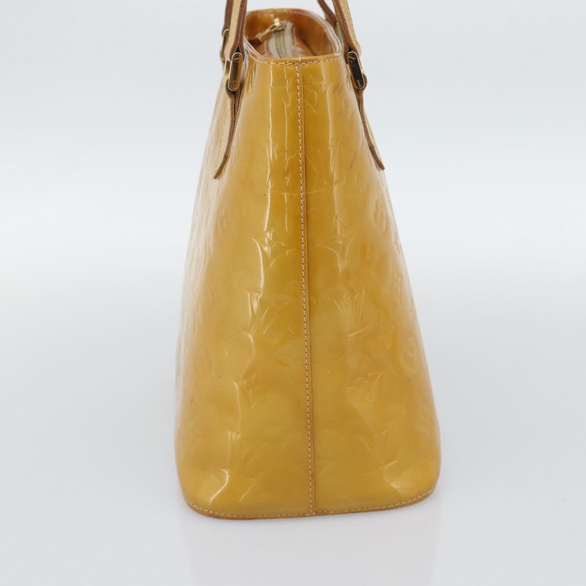 LOUIS VUITTON Monogram Vernis Houston Hand Bag Beige M91004 LV Auth ka5342