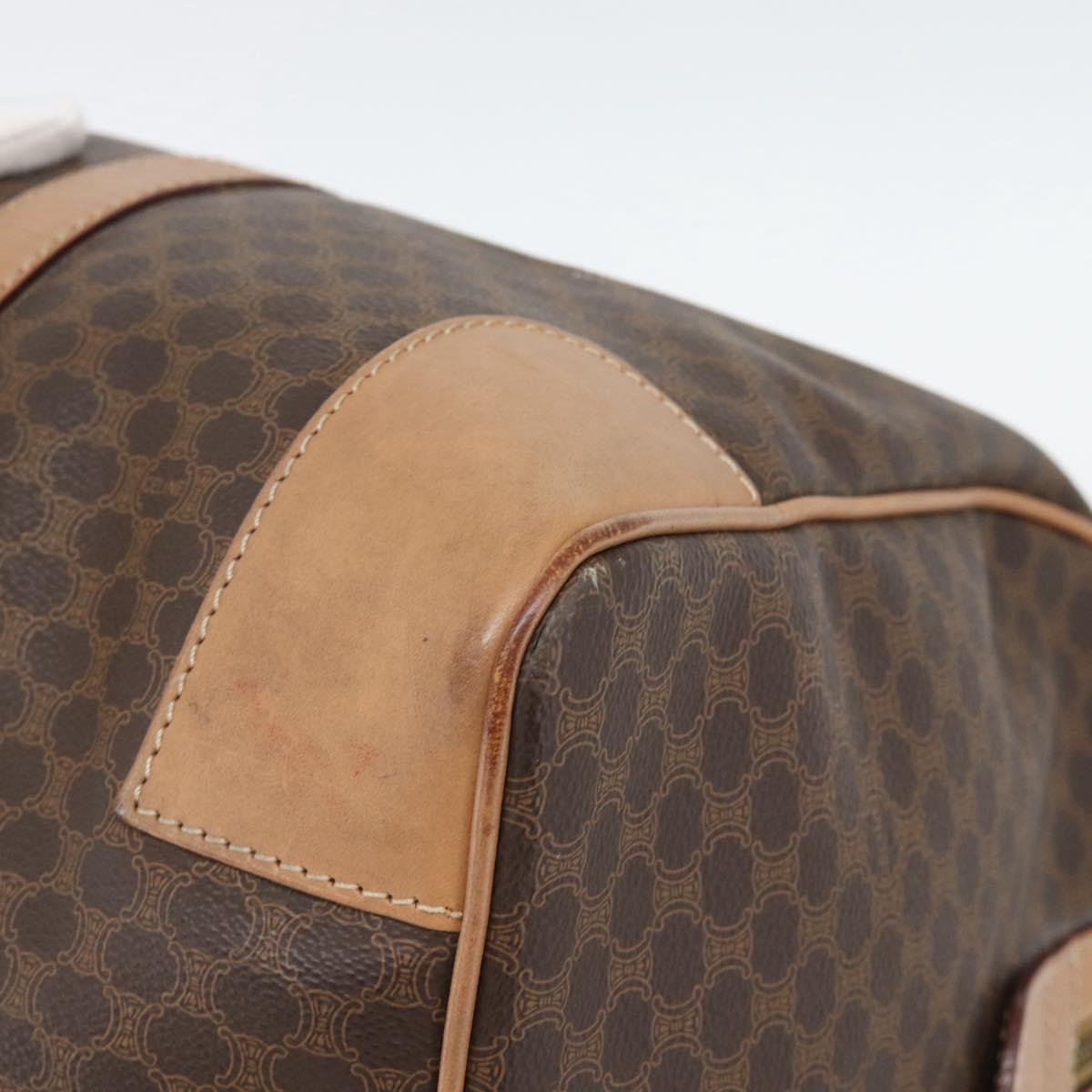CELINE Macadam Boston Bag PVC Leather Brown Gold Tone Auth ka5345A