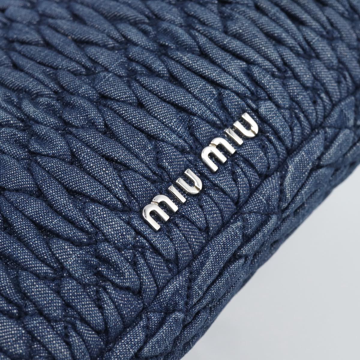 Miu Miu Denim Shoulder Bag 2way Blue Silver Auth ka5347V