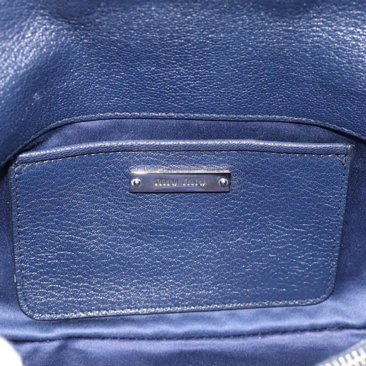 Miu Miu Denim Shoulder Bag 2way Blue Silver Auth ka5347V