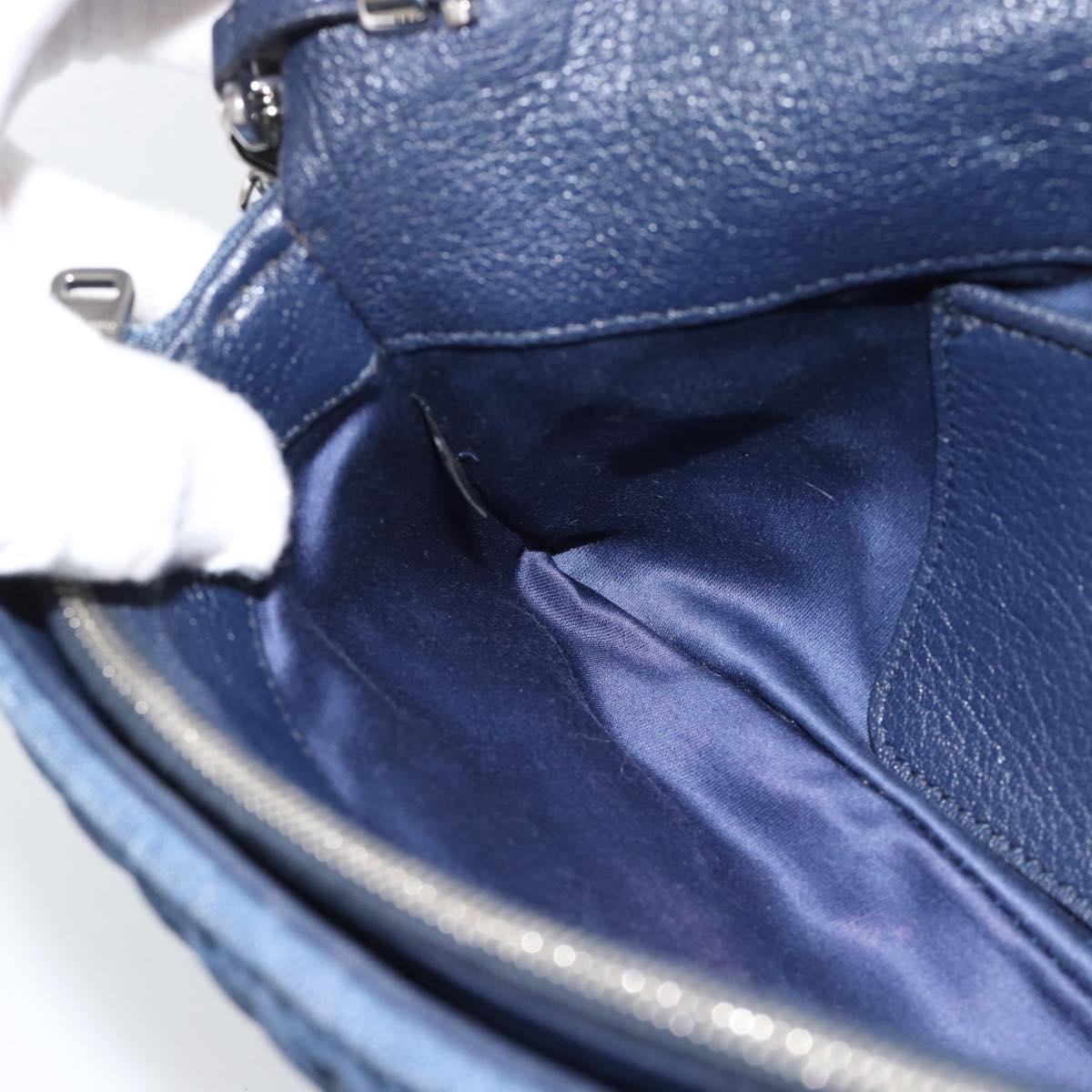 Miu Miu Denim Shoulder Bag 2way Blue Silver Auth ka5347V