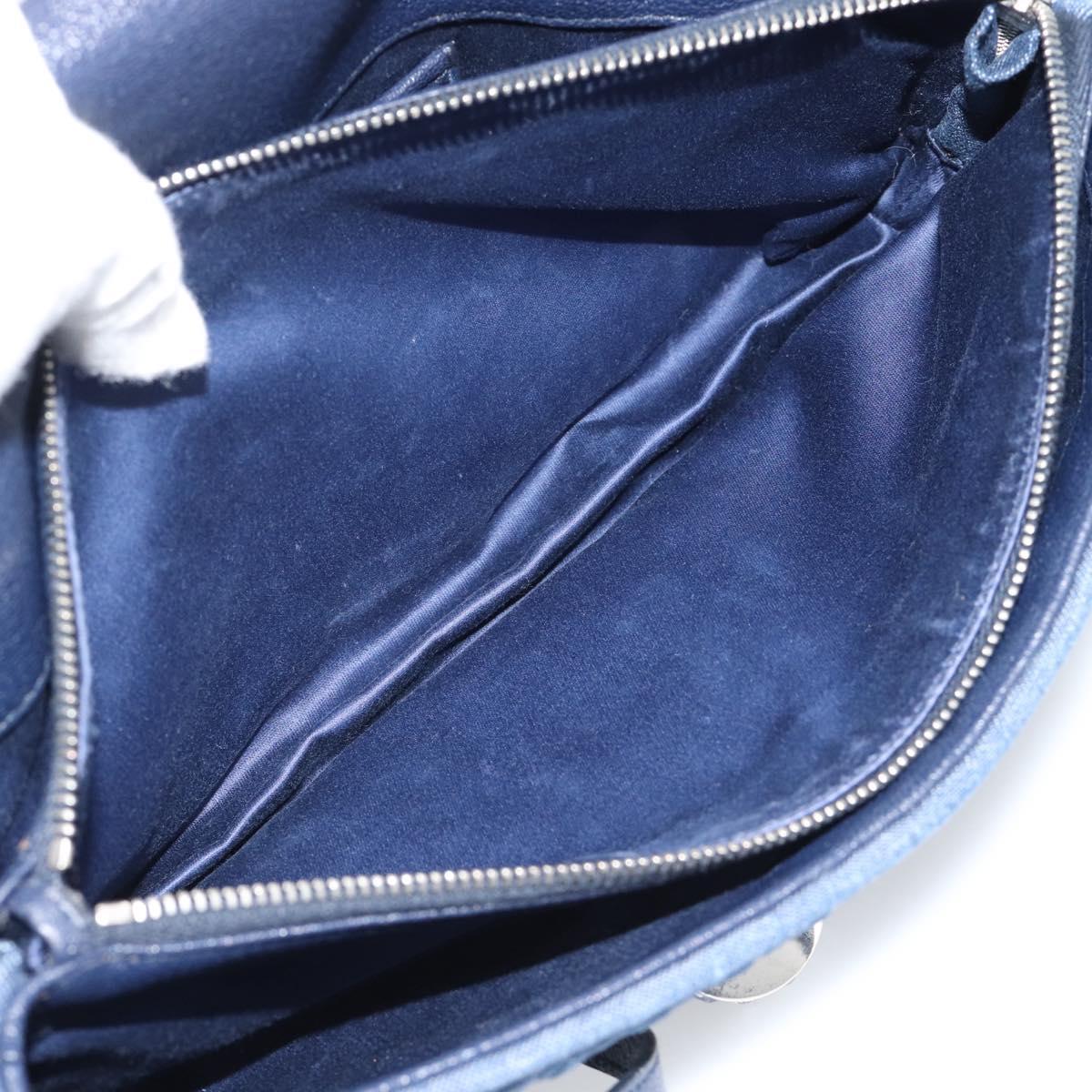Miu Miu Denim Shoulder Bag 2way Blue Silver Auth ka5347V