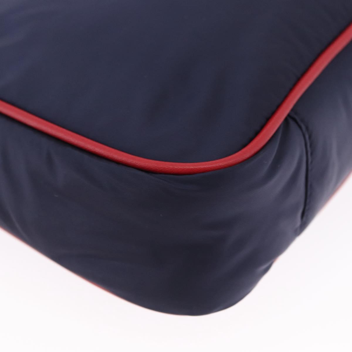 SAINT LAURENT Shoulder Bag Nylon Navy Gold Tone 733294 Auth ka5349M
