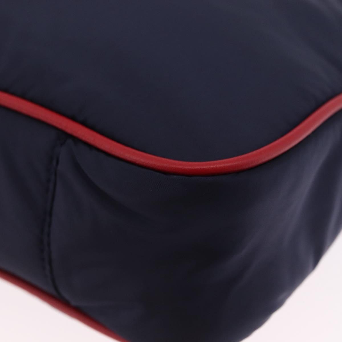 SAINT LAURENT Shoulder Bag Nylon Navy Gold Tone 733294 Auth ka5349M