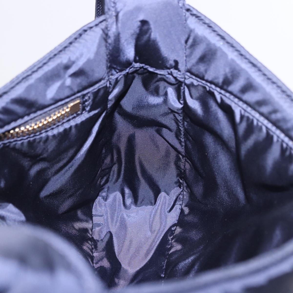 SAINT LAURENT Shoulder Bag Nylon Navy Gold Tone 733294 Auth ka5349M