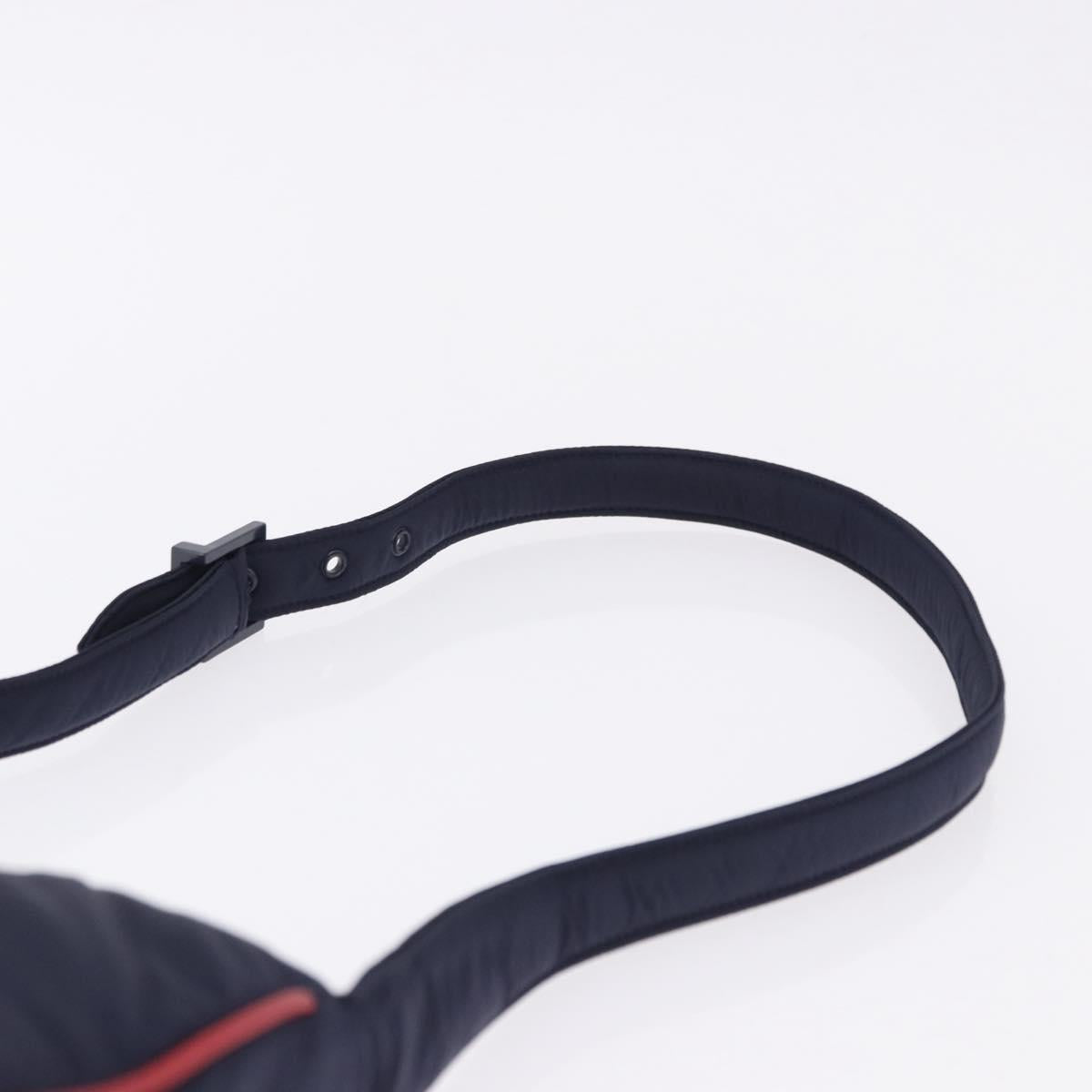 SAINT LAURENT Shoulder Bag Nylon Navy Gold Tone 733294 Auth ka5349M