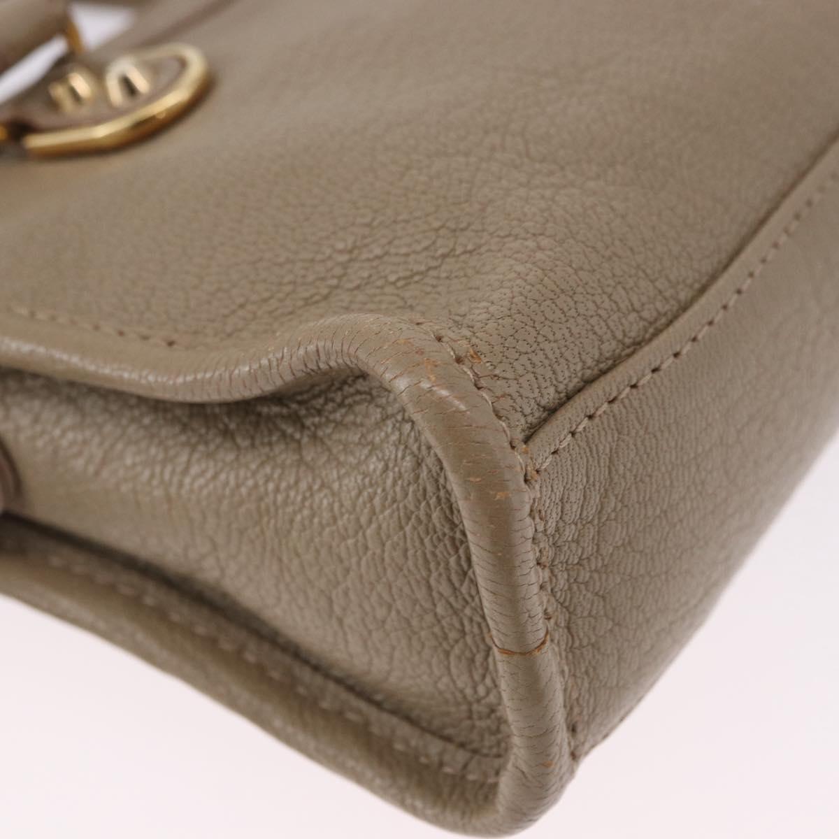 BALENCIAGA Mini City Hand Bag Leather 2way Beige Gold Tone 453293 Auth ka5352V