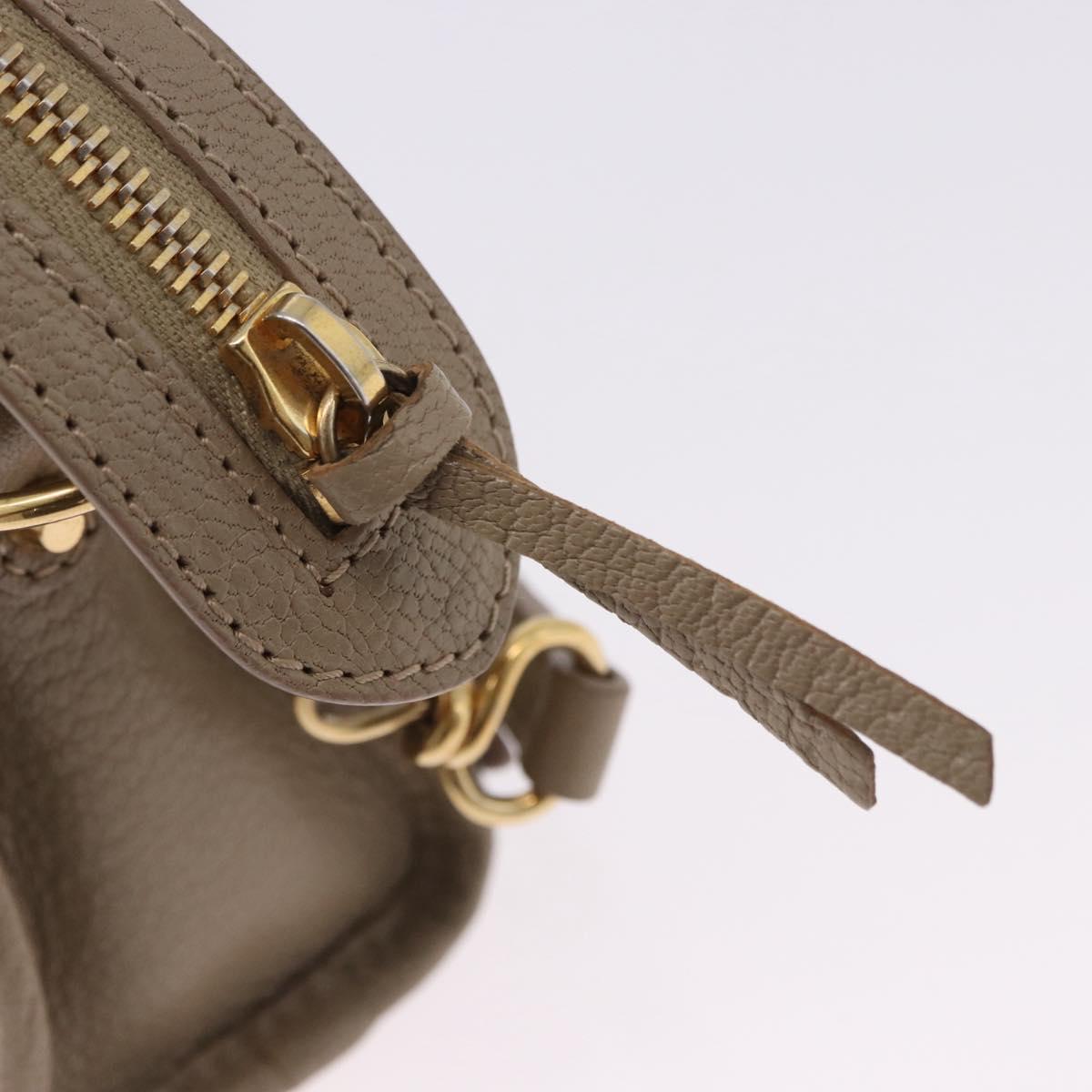 BALENCIAGA Mini City Hand Bag Leather 2way Beige Gold Tone 453293 Auth ka5352V