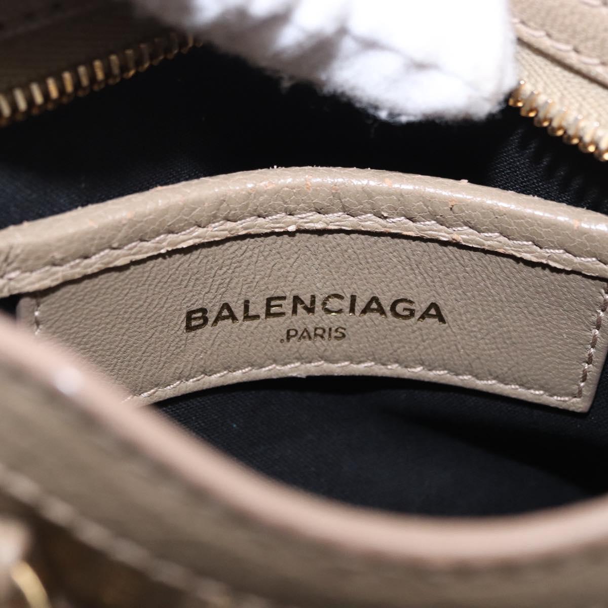 BALENCIAGA Mini City Hand Bag Leather 2way Beige Gold Tone 453293 Auth ka5352V