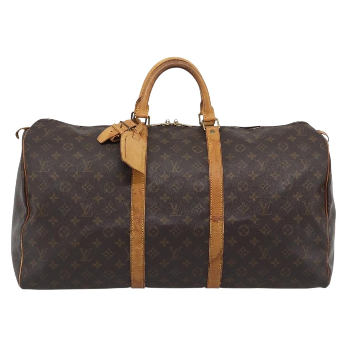 LOUIS VUITTON Monogram Keepall 55 Boston Bag M41424 LV Auth ka5353