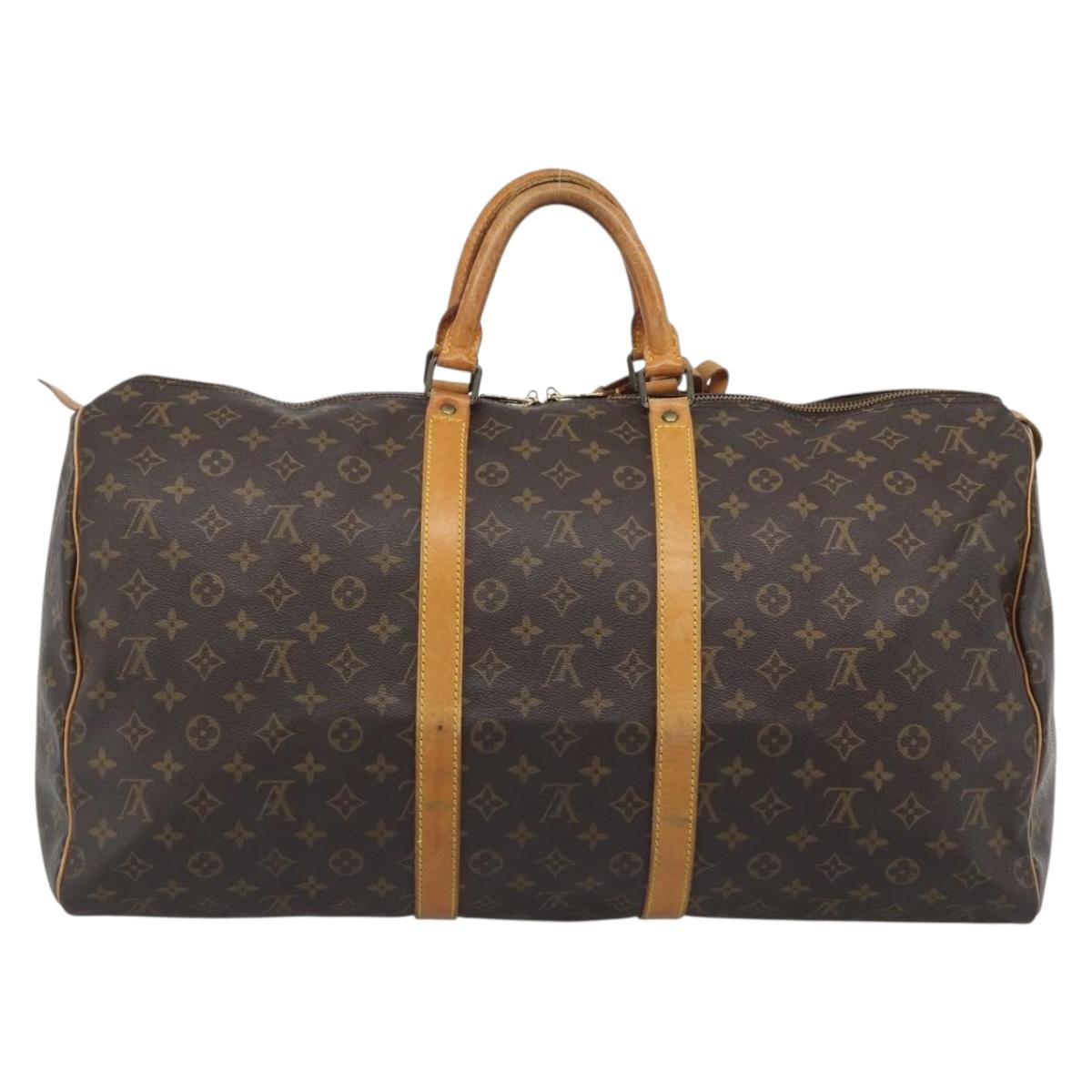 LOUIS VUITTON Monogram Keepall 55 Boston Bag M41424 LV Auth ka5354