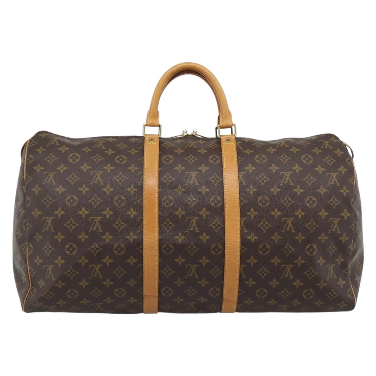 LOUIS VUITTON Monogram Keepall 55 Boston Bag M41424 LV Auth ka5355A
