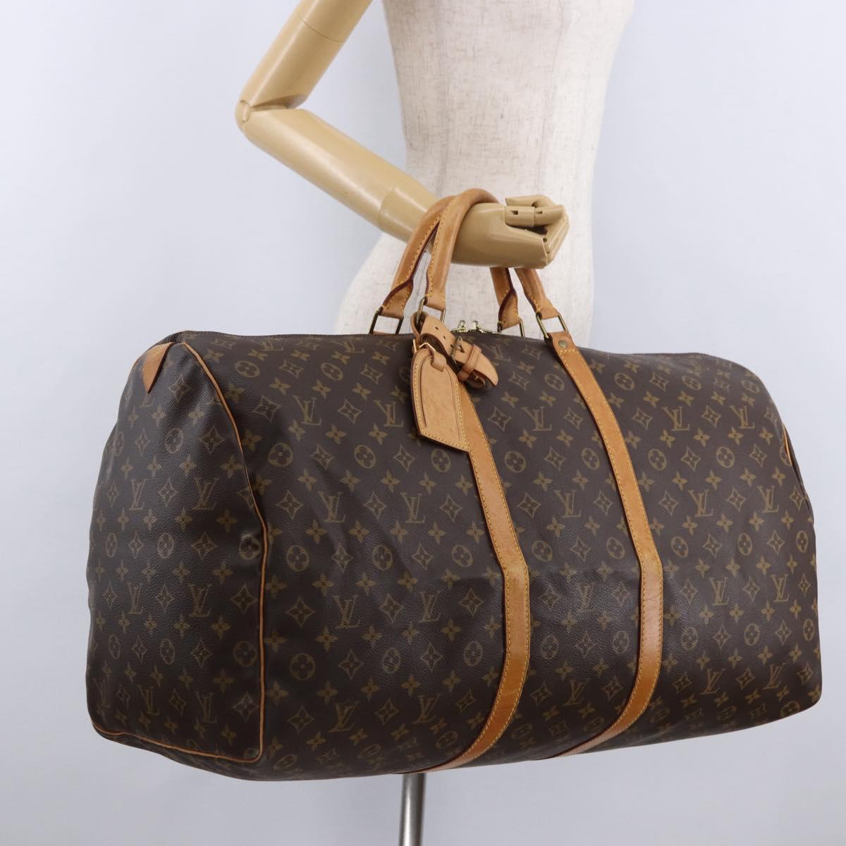 LOUIS VUITTON Monogram Keepall 60 Boston Bag M41422 LV Auth ka5356