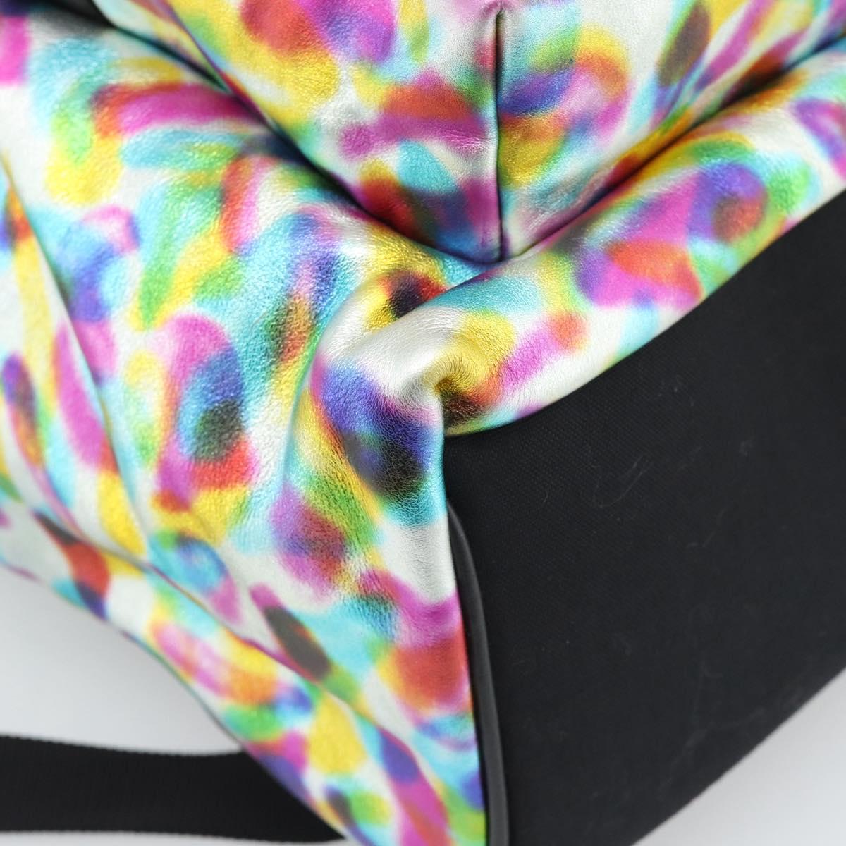 SAINT LAURENT Backpack Leather Multicolor Silver 326865 Auth ka5357M