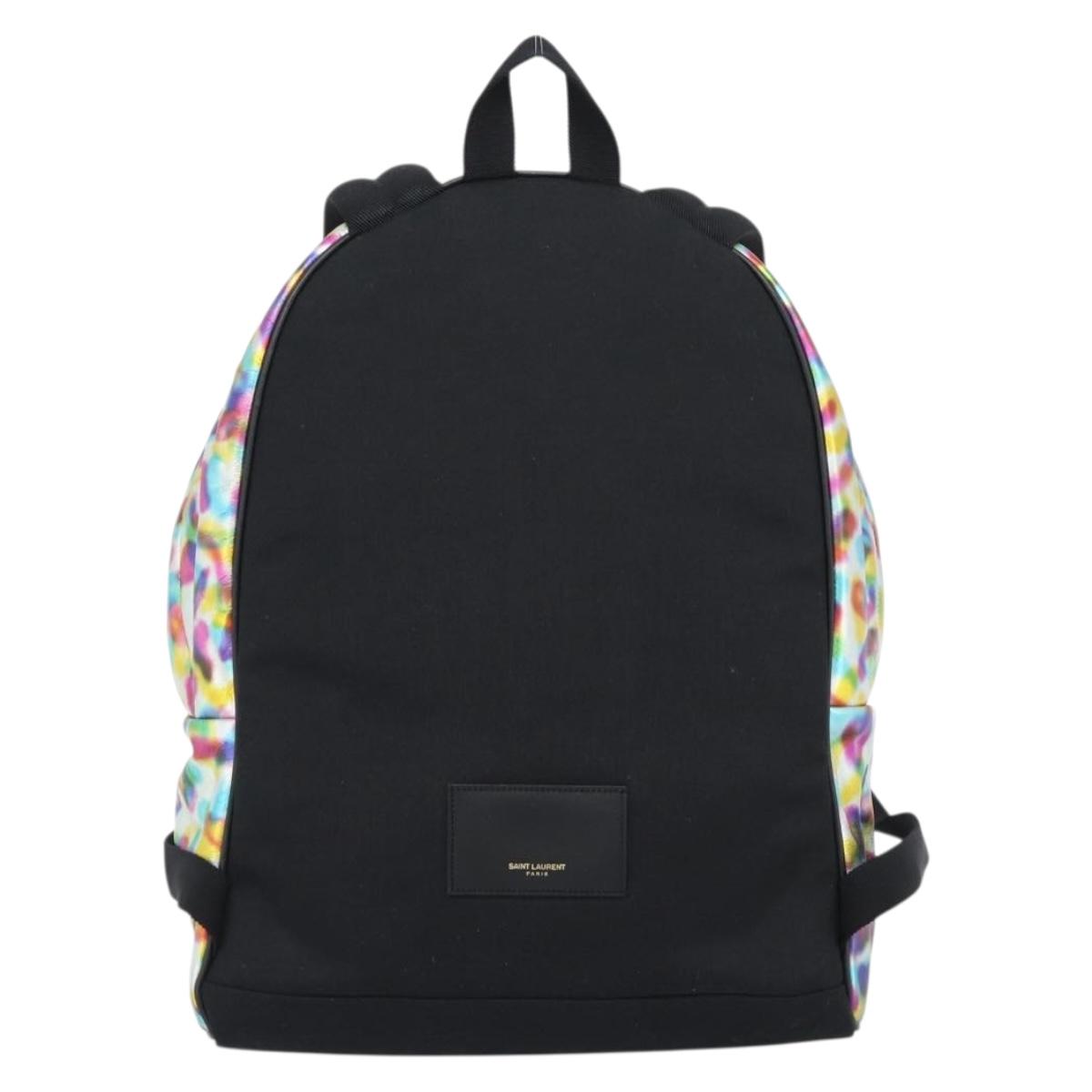 SAINT LAURENT Backpack Leather Multicolor Silver 326865 Auth ka5357M