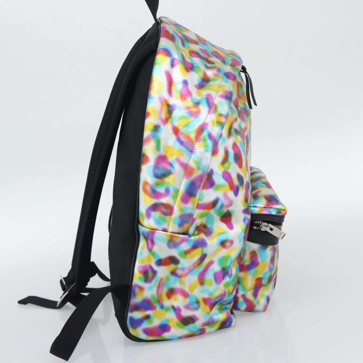SAINT LAURENT Backpack Leather Multicolor Silver 326865 Auth ka5357M