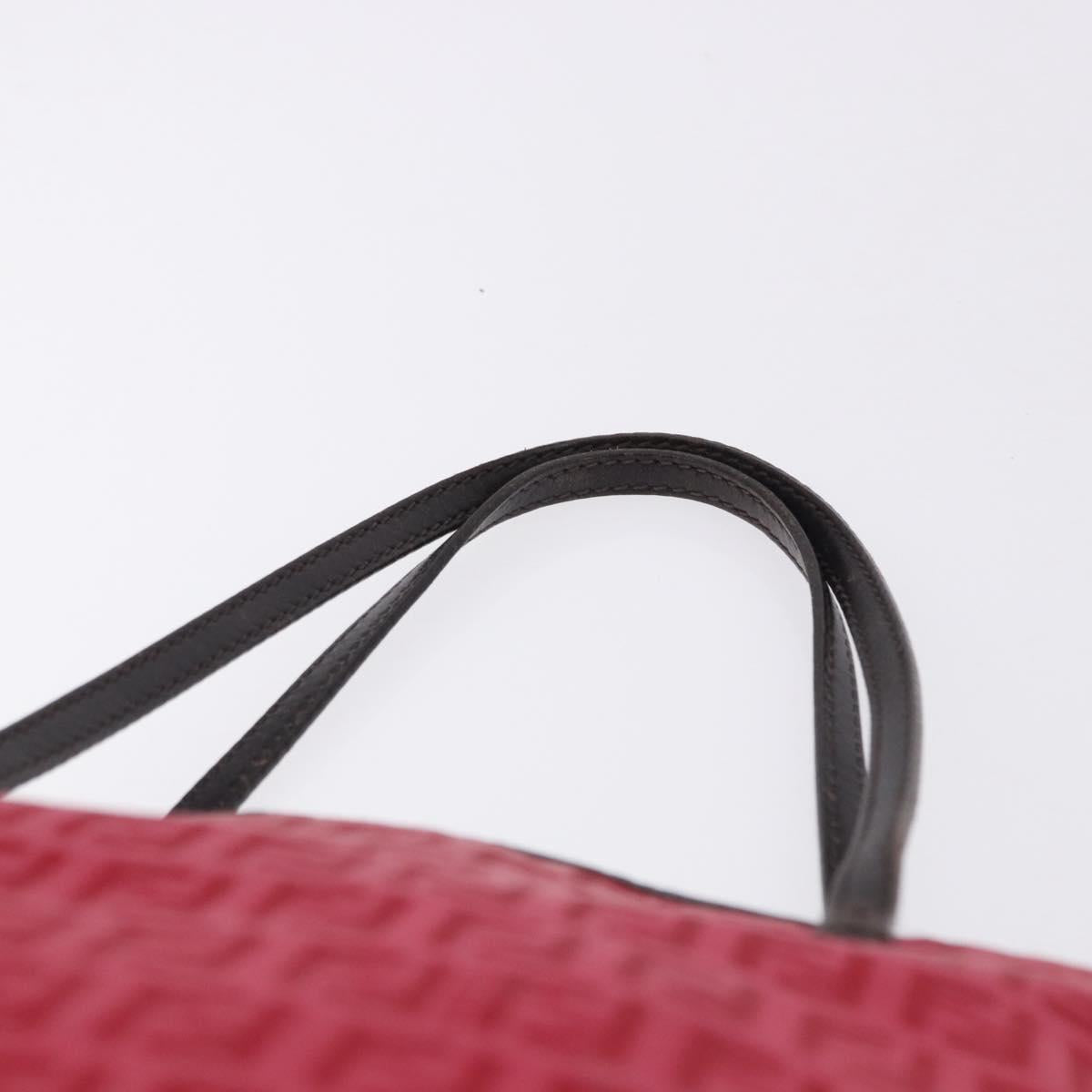 FENDI Zucchino Canvas Tote Bag Red Brown 8BH074 Auth ka5359