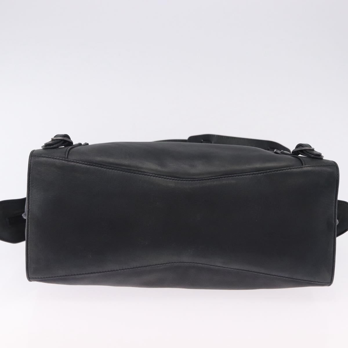 BALENCIAGA Le City Hand Bag Leather Navy Silver 684907 Auth ka5367SAM